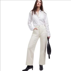Madewell The Emmett Full Length Wide Leg Jeans - White
